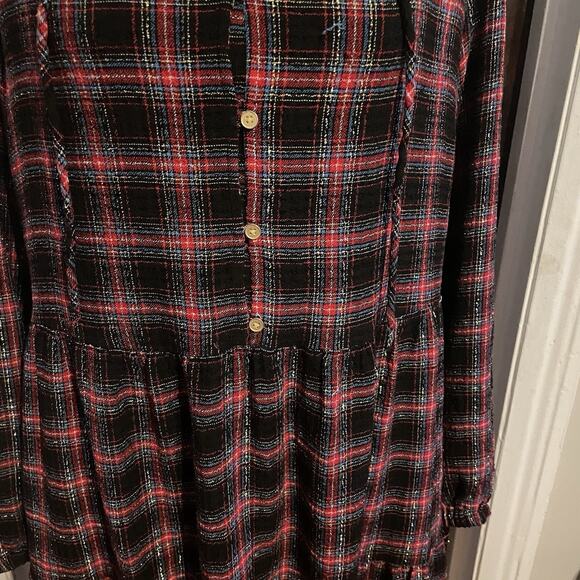 Loft Shimmer Plaid Tiered Dress - Picture 6 of 16